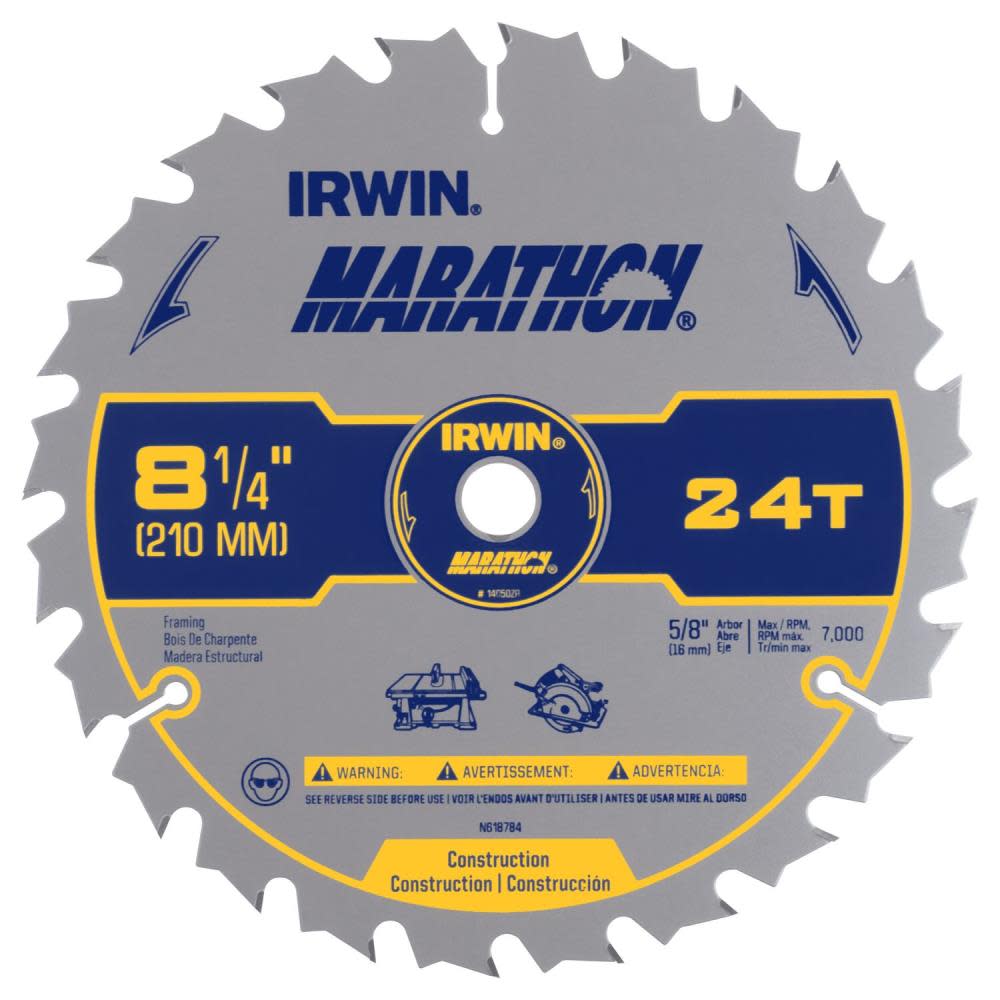 Irwin SAW BLADE 8 1/4″ 24T MARATHON CD - Ascmtools