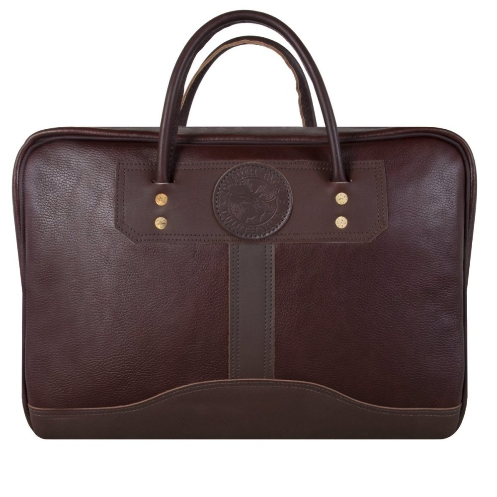 Duluth Pack 23 Liter Capacity Brown Pebbled Leather Computer Briefcase - Ascmtools