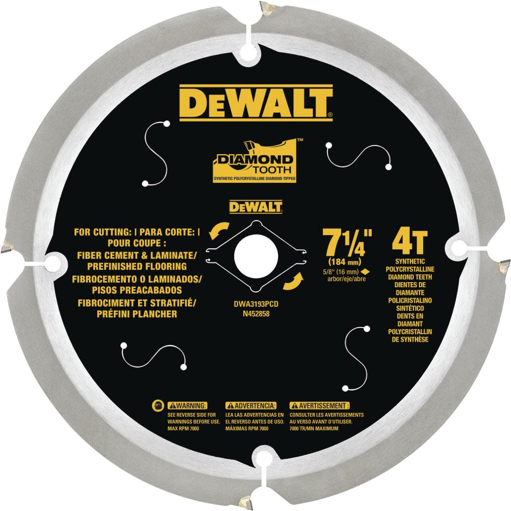 DEWALT 7-1/4-in Fiber Cement 4T PCD Blade - Ascmtools