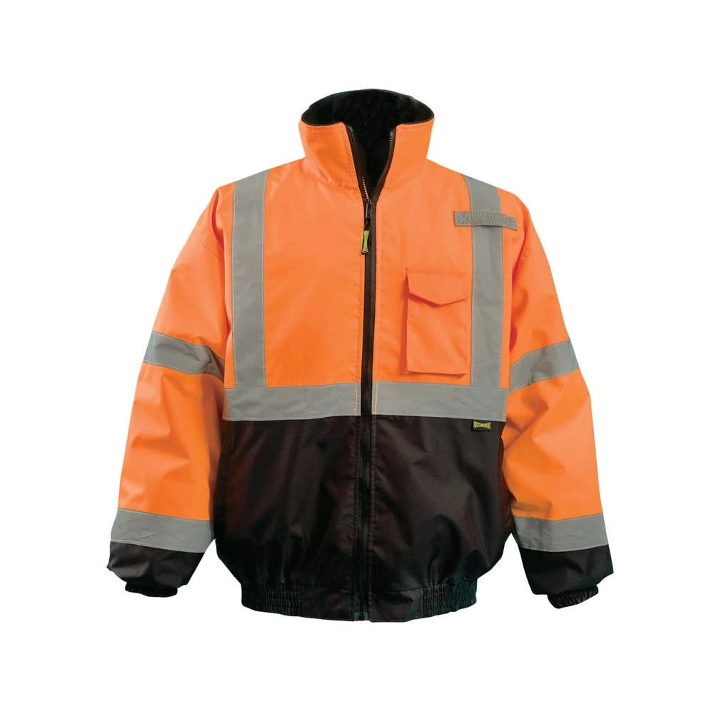 Occunomix Hi-Vis Orange Value Black Bottom 2-in-1 Bomber Jacket Small - Ascmtools
