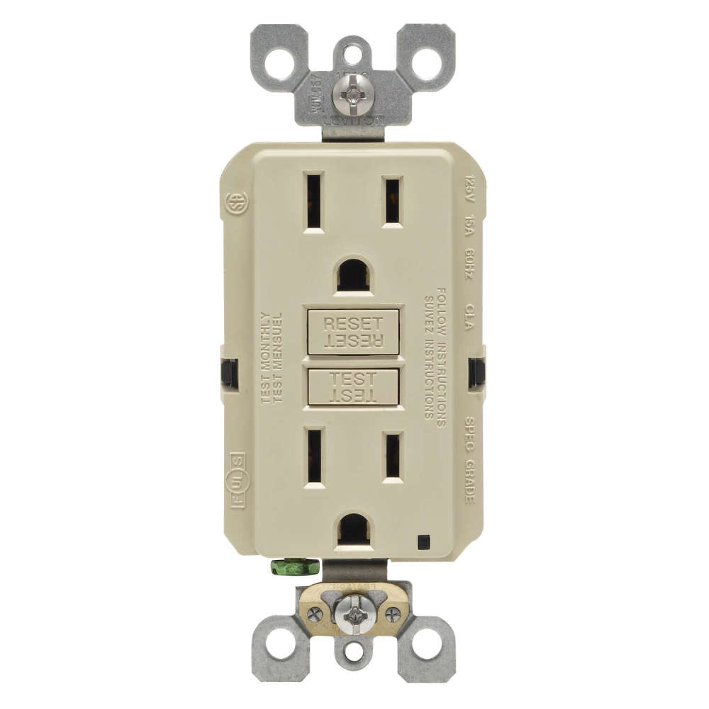 Leviton SmartlockPro GFCI Outlet 15A 125V Duplex Ivory NEMA 5-15R - Ascmtools
