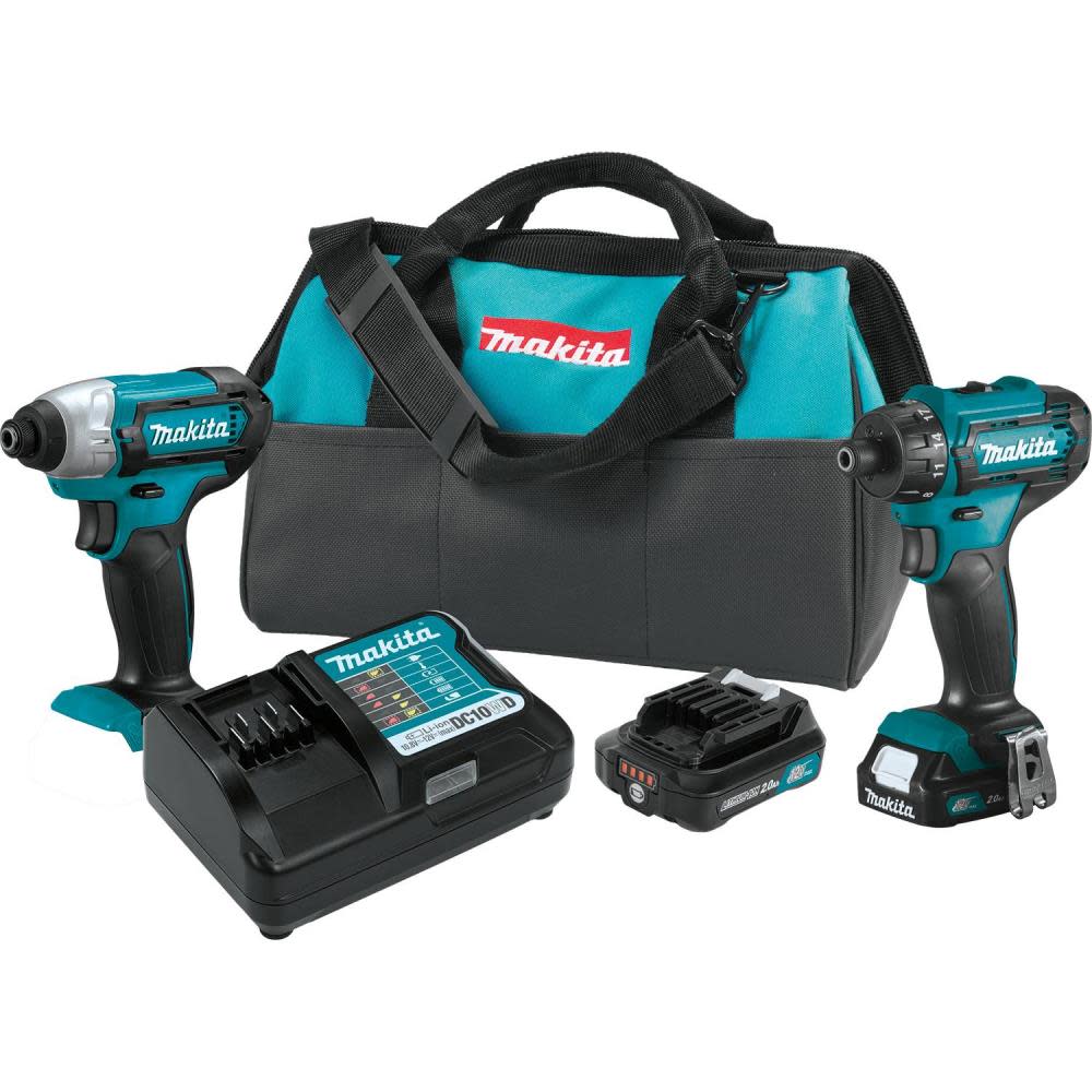 Makita 12V max CXT Lithium-Ion Cordless 2-Pc. Combo Kit (2.0Ah) - Ascmtools