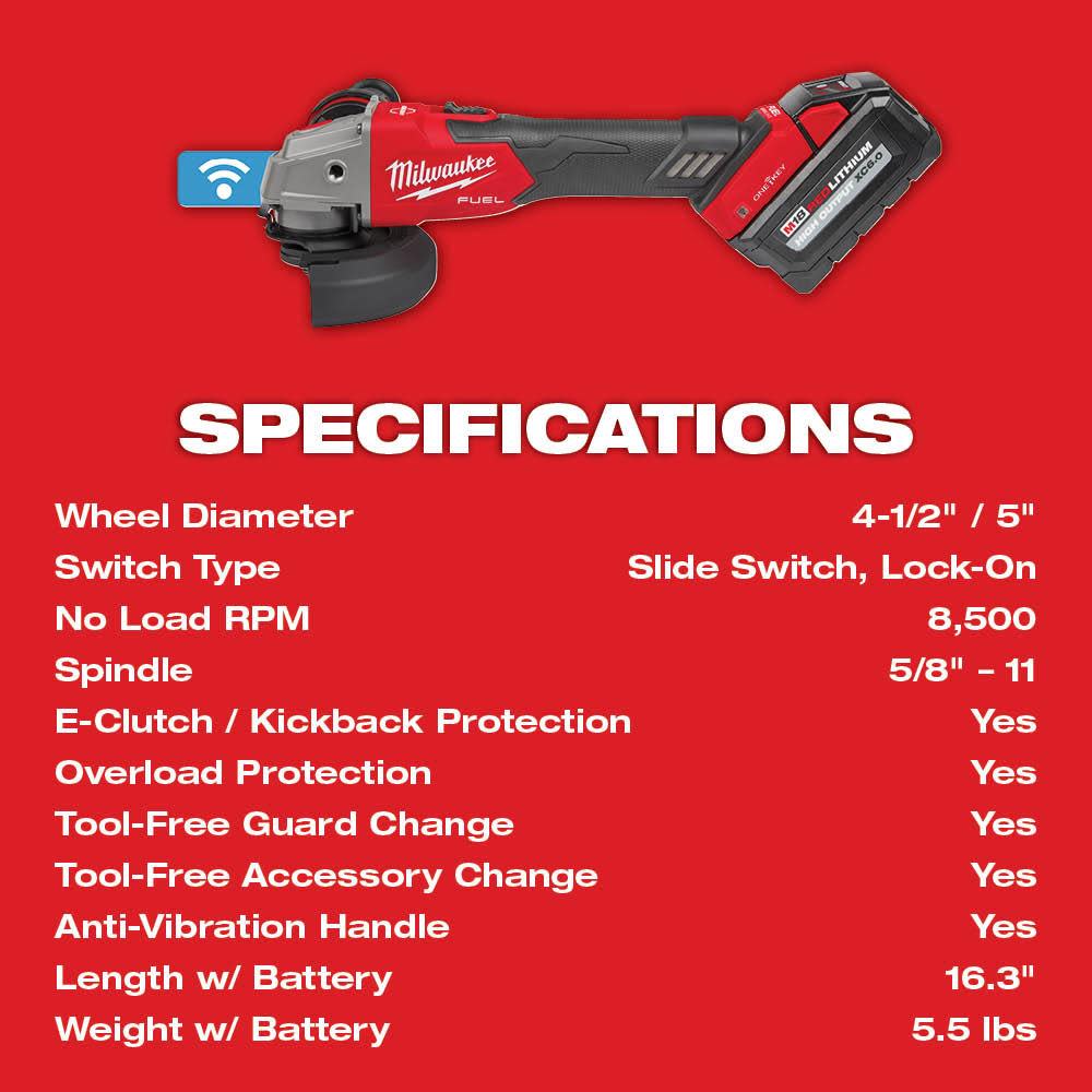 Milwaukee M18 FUEL 4 1/2″ / 5″ Braking Grinder ONE KEY Slide Switch Lock On Kit - Ascmtools