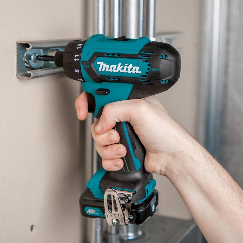 Makita 12V Max CXT Lithium-Ion Cordless 1/4 In. Hex Driver-Drill Kit (2.0Ah) - Ascmtools