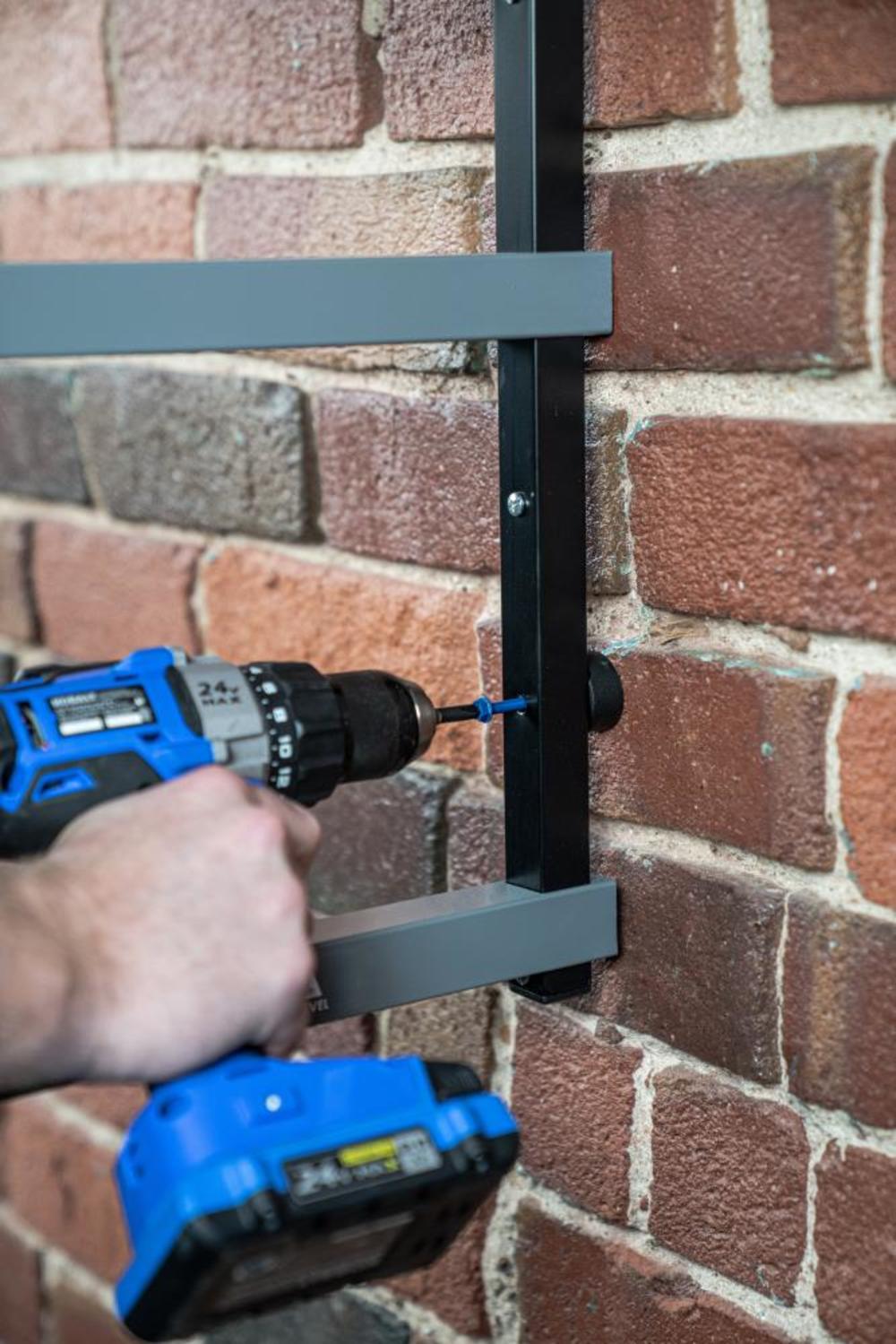 Bora Portamate Wood Rack 6 Tier Wall Mounted Gray/Black - Ascmtools