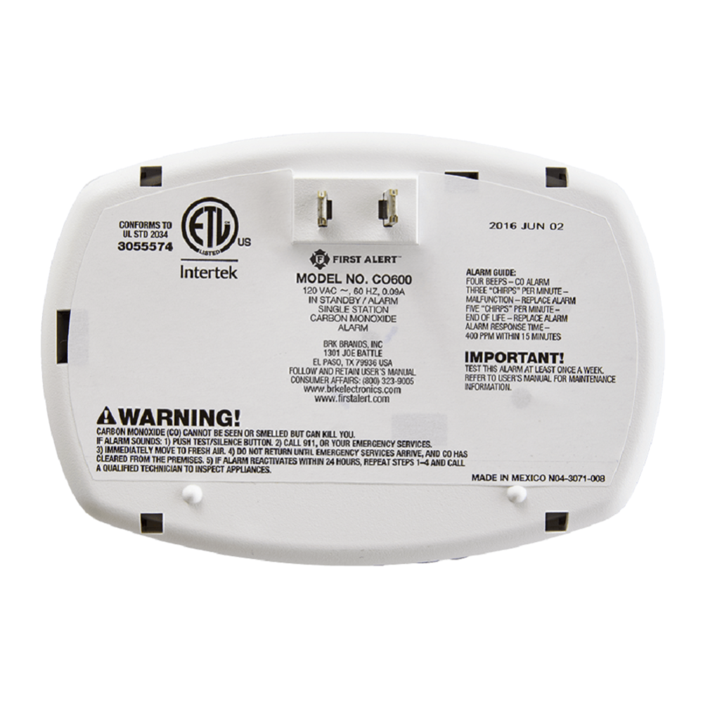 First Alert Plug-In Carbon Monoxide Alarm - Ascmtools