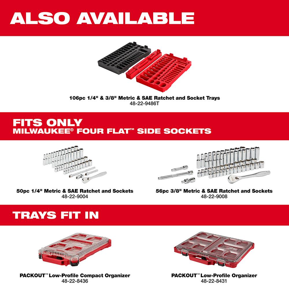 Milwaukee 1/4 in. Drive 50 pc. Ratchet & Socket Set – SAE & Metric - Ascmtools