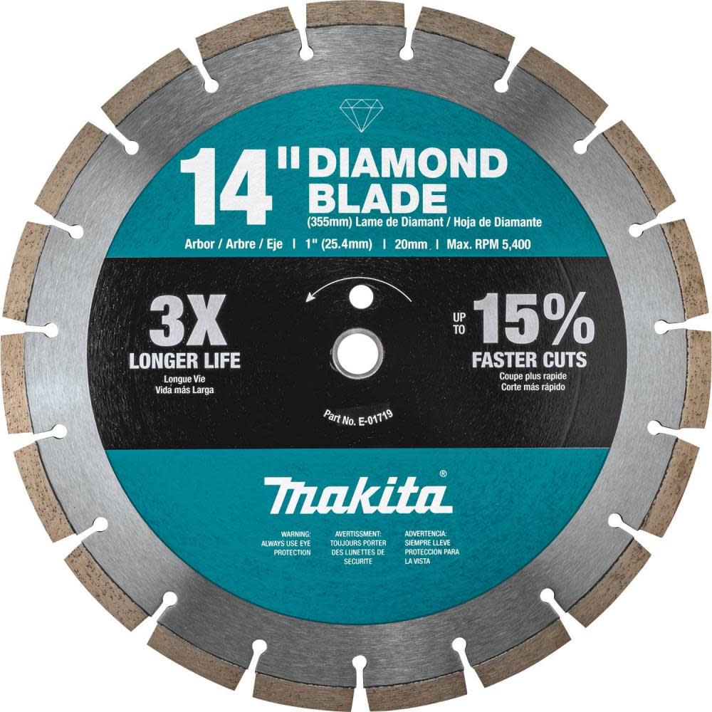 Makita 14″ Diamond Blade Segmented General Purpose Contractor 3/pk - Ascmtools