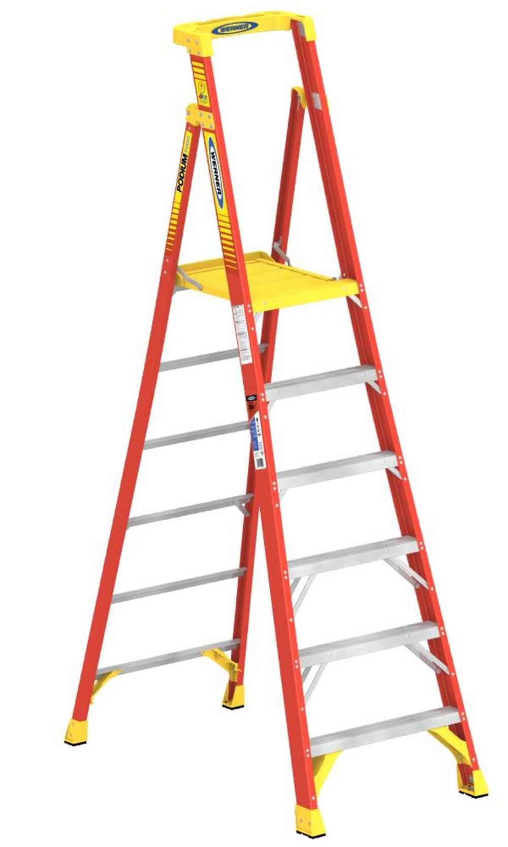 Werner Type IA Fiberglass Podium Ladder - Ascmtools
