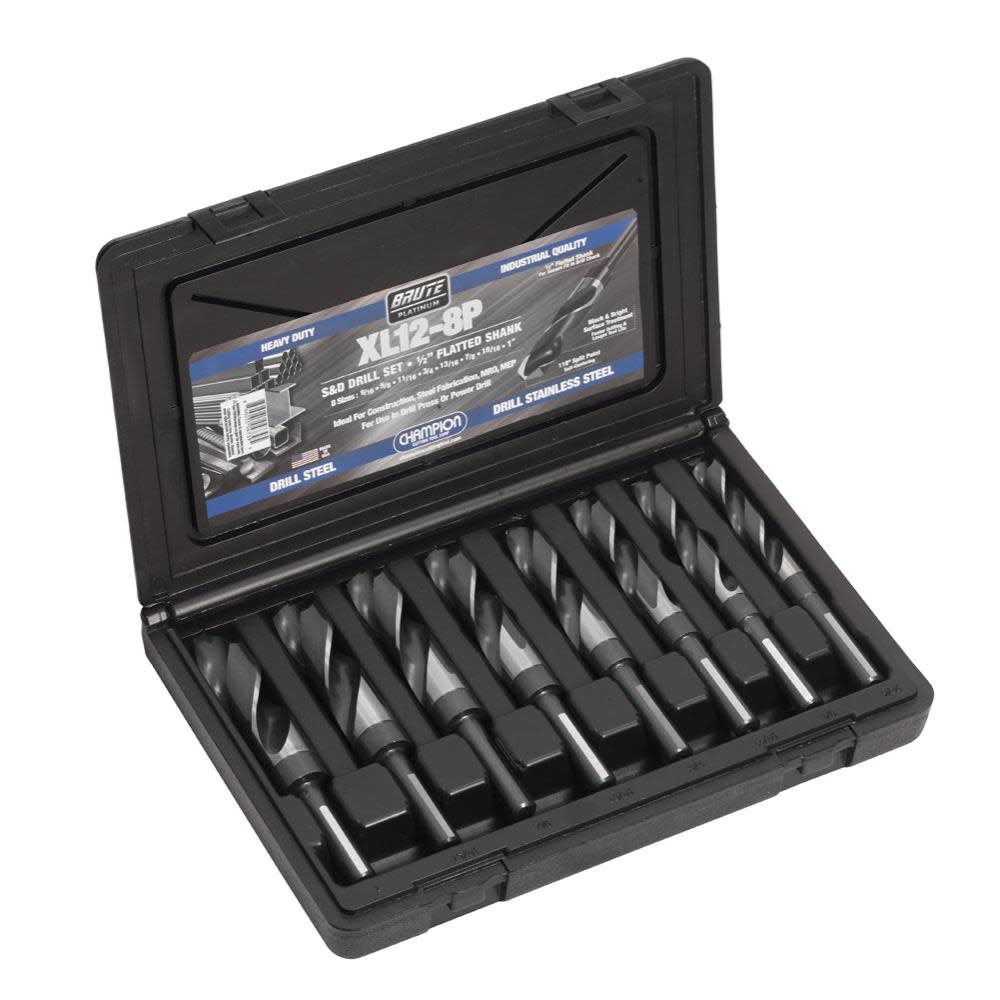 Champion Cutting Tool 8 pc 9/16 – 1 Brute S&D Set - Ascmtools