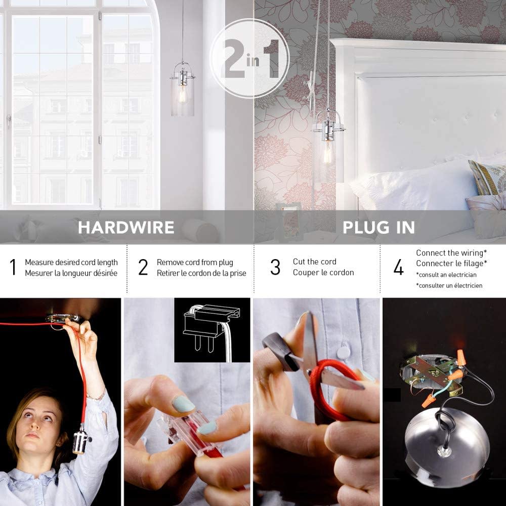 Globe Electric J Pendant Light Chrome 60W E26 1 Light - Ascmtools