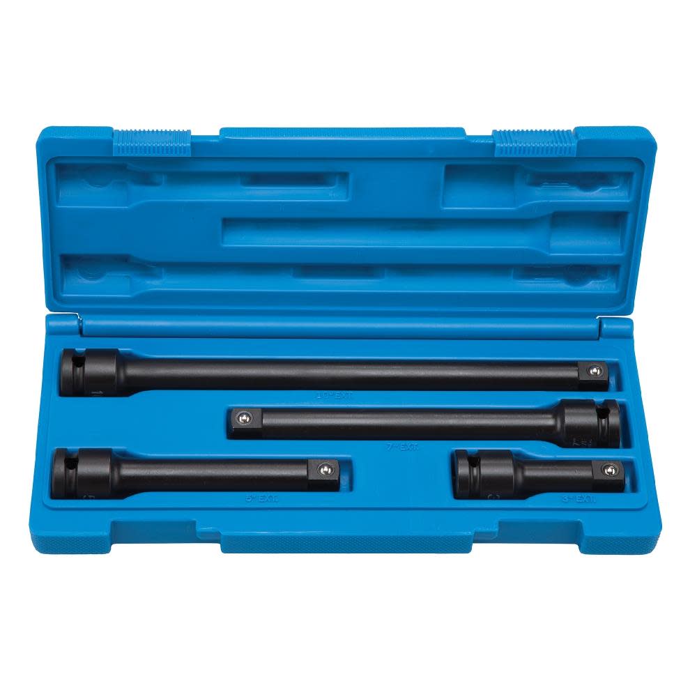 Grey Pneumatic 1/2″ Drive Standard and Deep Length Friction Ball Extension Set - Ascmtools