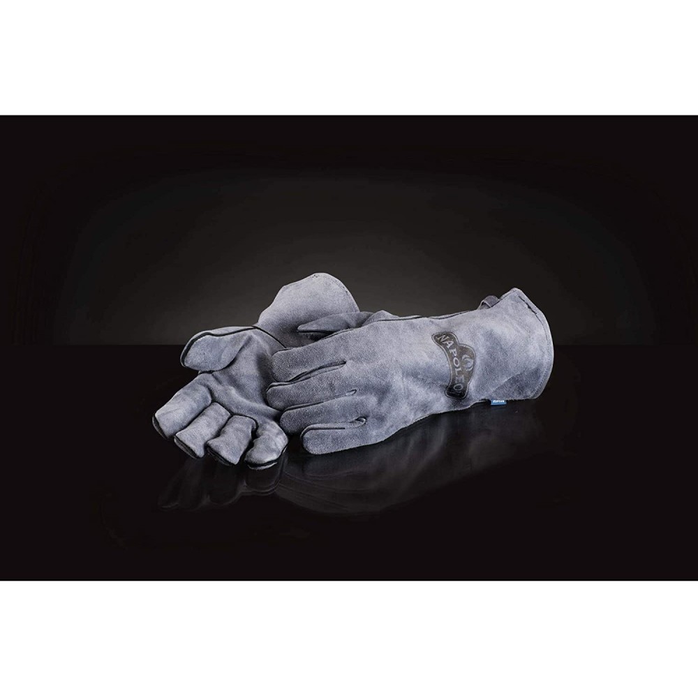 Napoleon Genuine Grey Cowhide Leather BBQ Gloves - Ascmtools