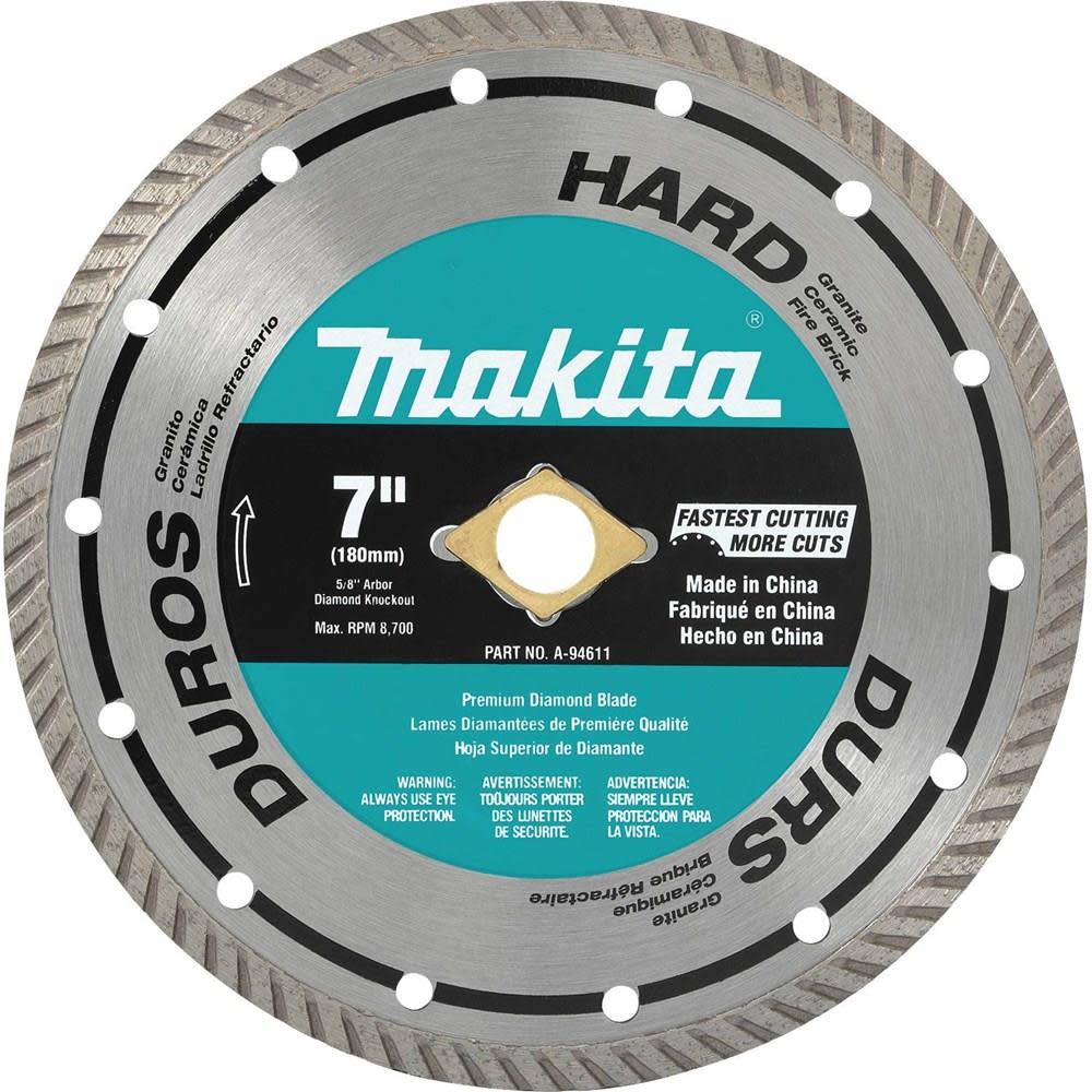 Makita 7 in. Turbo Rim Hard Material Diamond Blade - Ascmtools