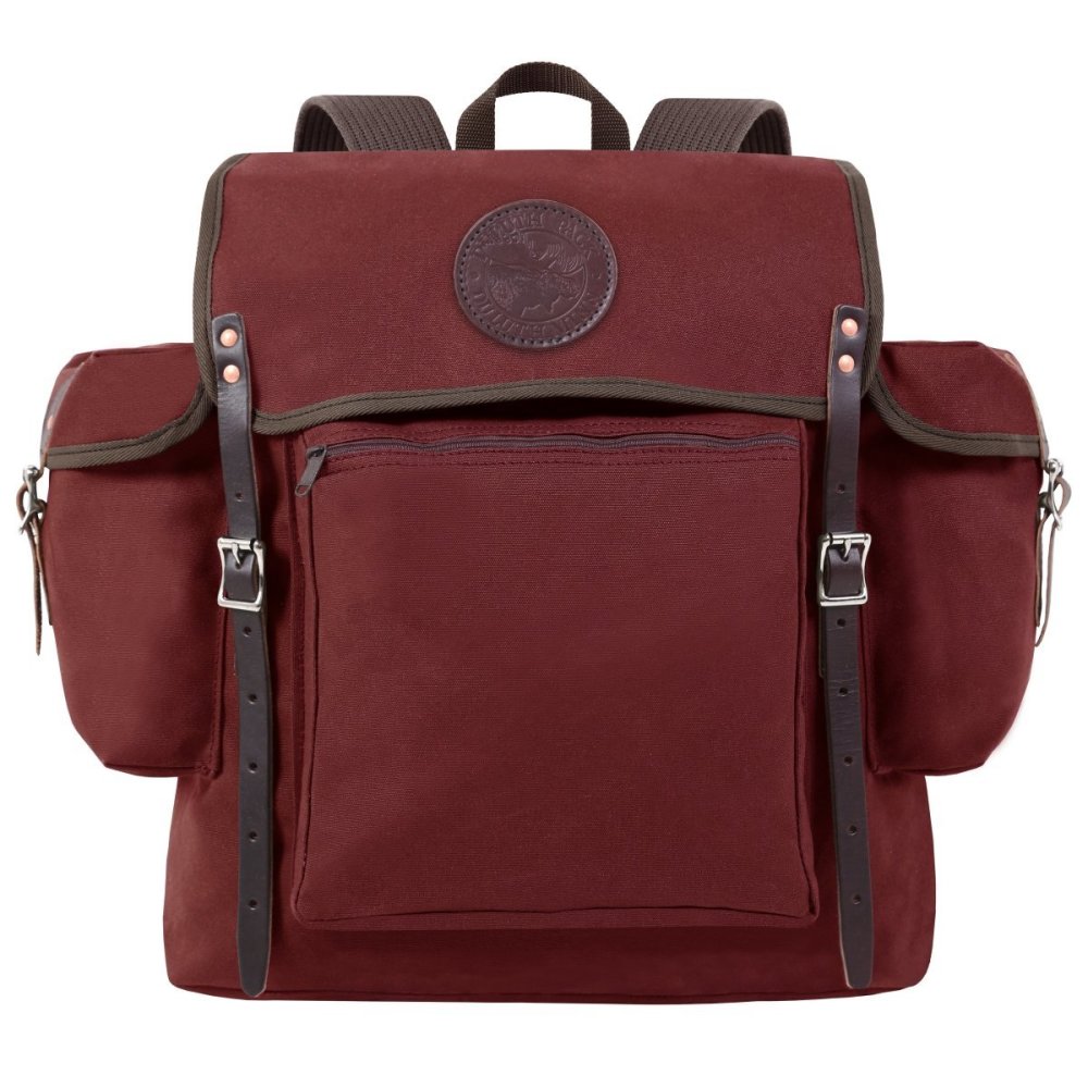 Duluth Pack 32 Liter Capacity Burgundy Canvas Rambler Backpack - Ascmtools