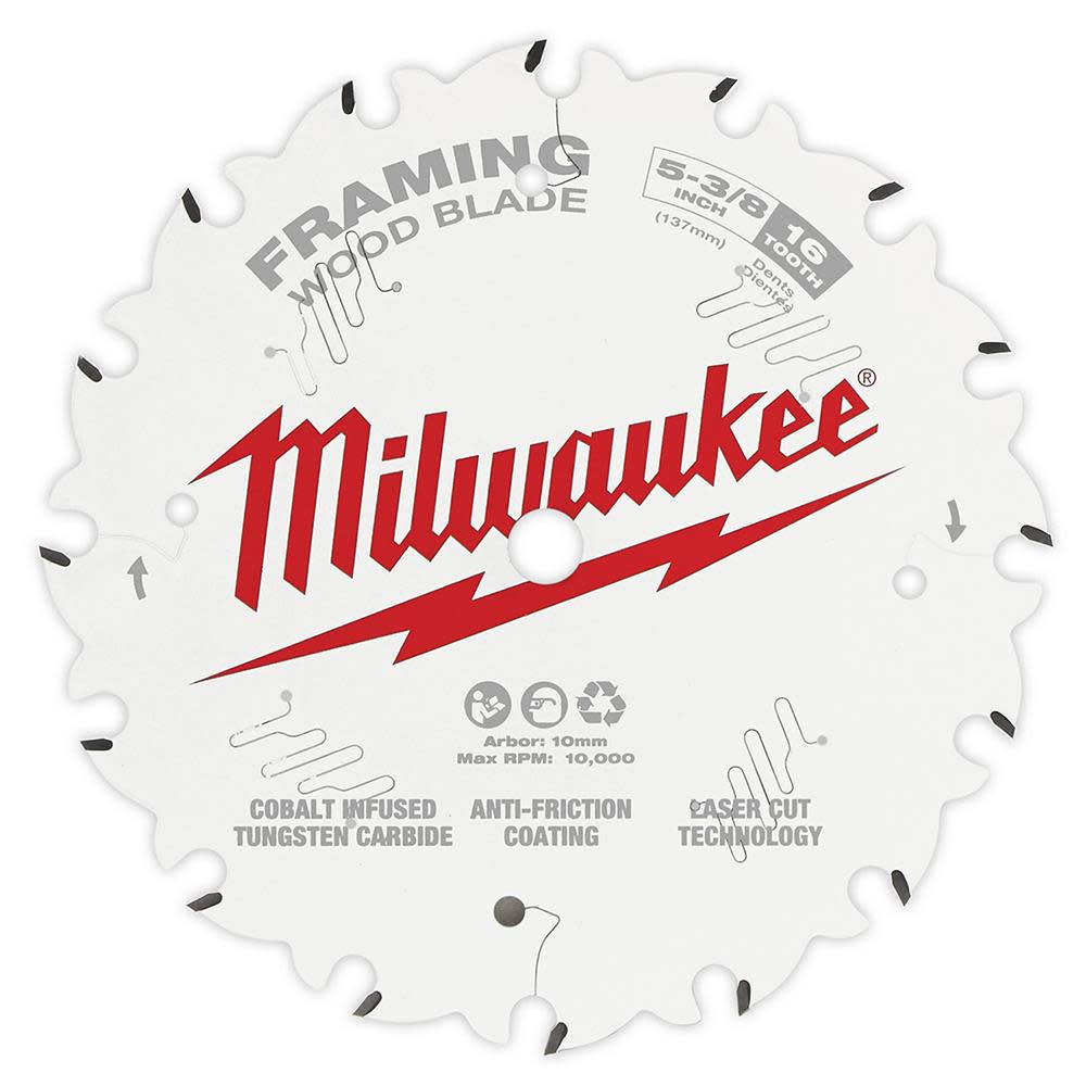Milwaukee 5-3/8 in. 16T Framing Circular Saw Blade - Ascmtools