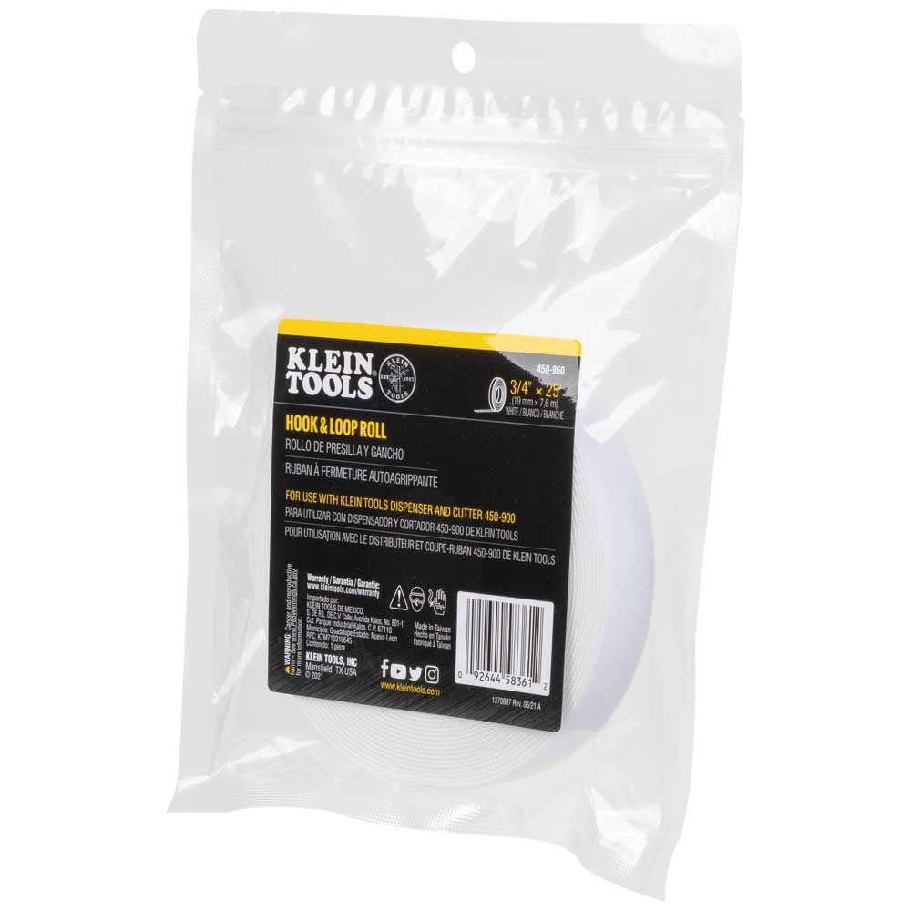 Klein Tools Hook & Loop Roll 3/4″ x 25′ White - Ascmtools