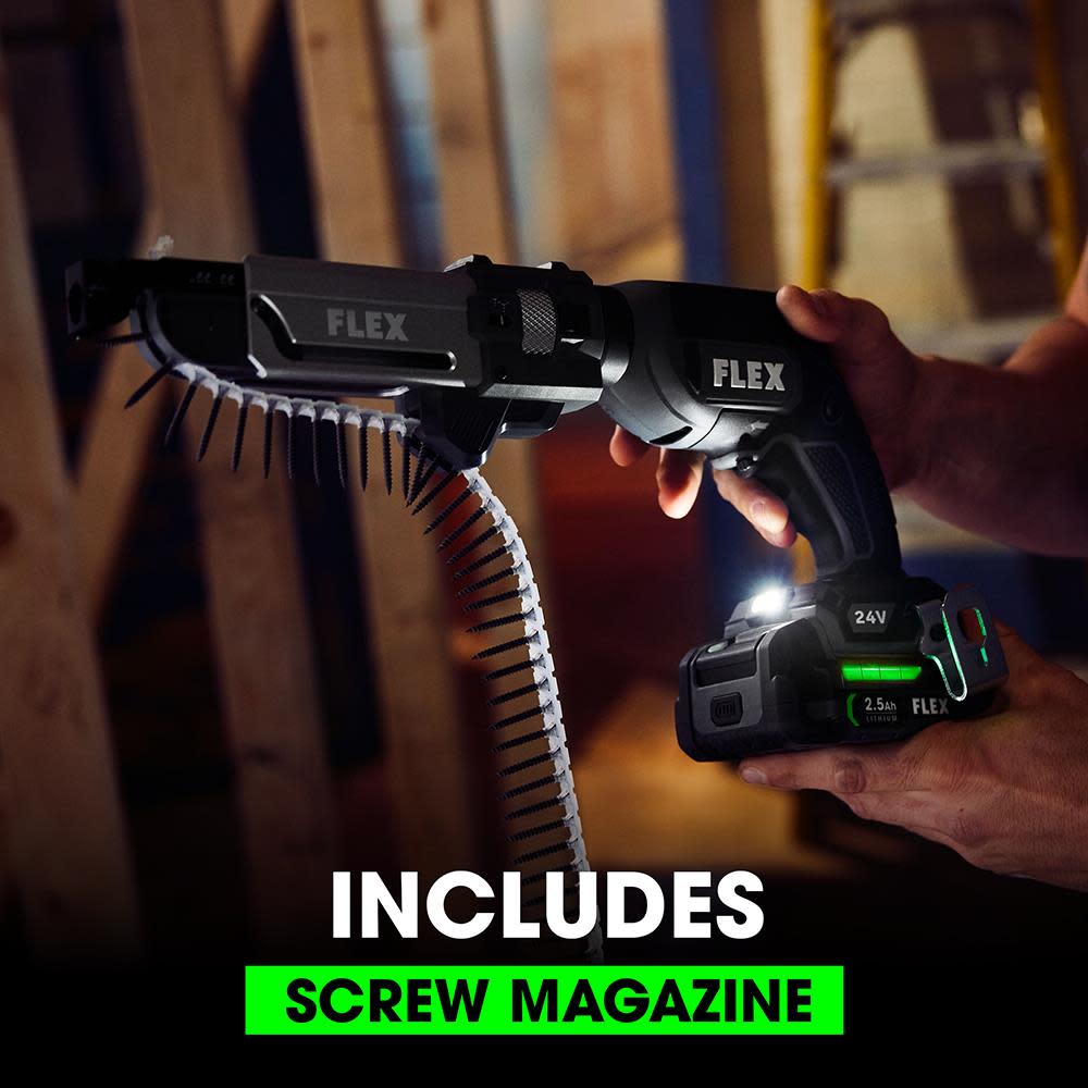 FLEX 24V Drywall Screw Gun With Magazine Attachment Bare Tool - Ascmtools