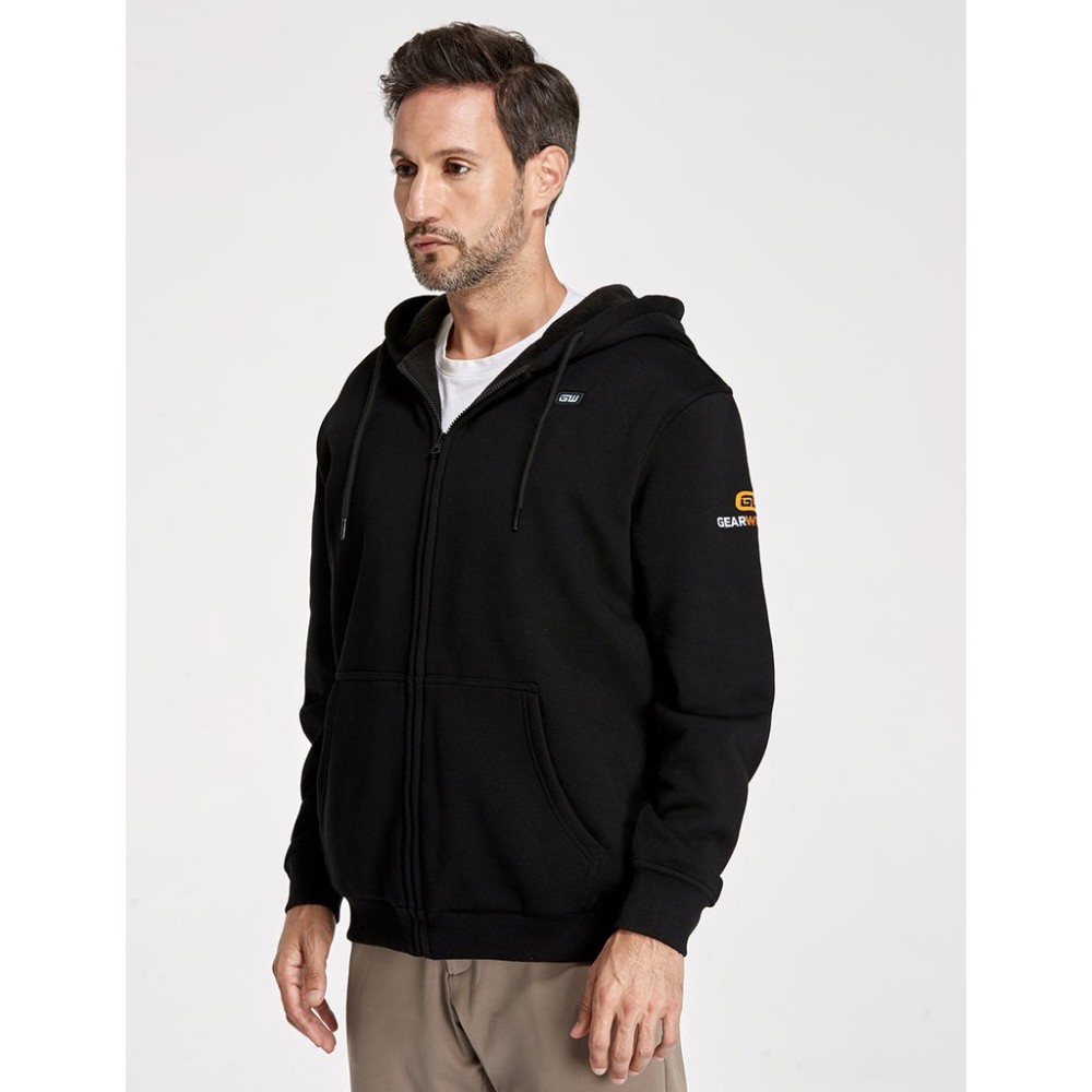 GEARWRENCH Mens Black Heated Full Zip Hoodie Kit Small - Ascmtools