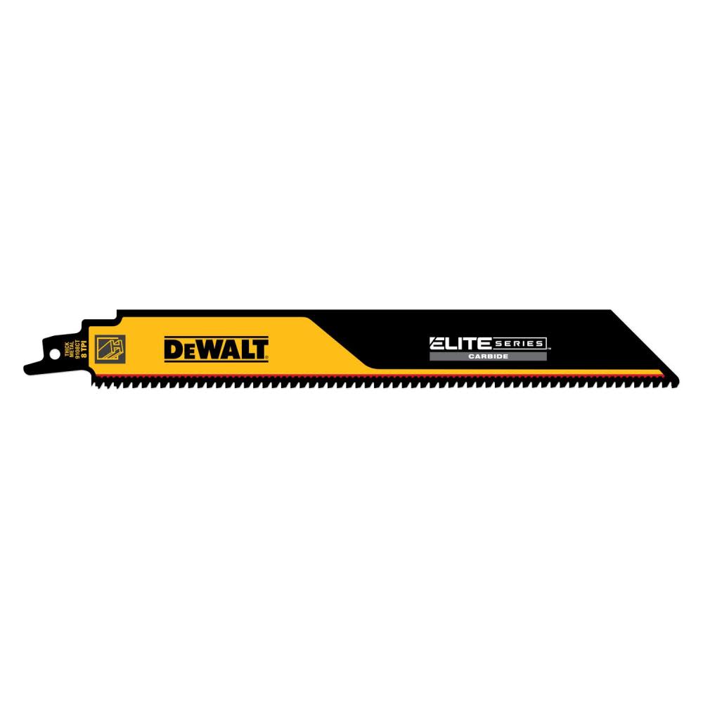 DEWALT ELITE SERIES Reciprocating Saw Blade 1pk Carbide Tipped 9″ 8 TPI Metal Cutting - Ascmtools
