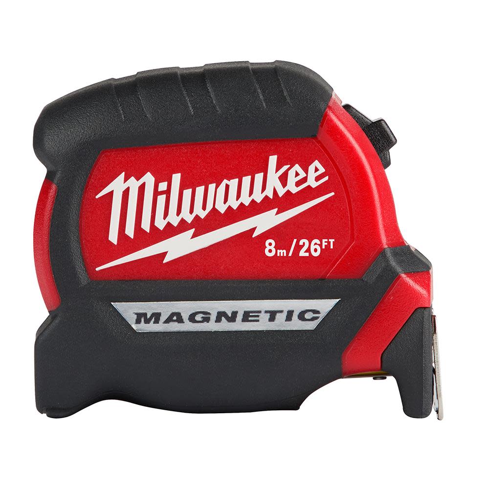 Milwaukee 8M/26Ft Compact Magnetic Tape Measure - Ascmtools