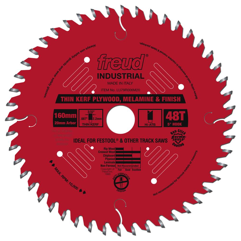 Freud 160 mm x 48T mm Thin Kerf Ultimate Plywood & Melamine Blade - Ascmtools