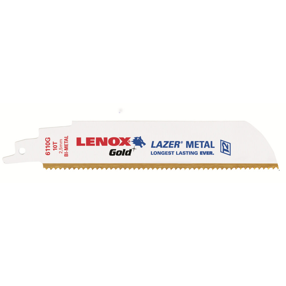 Lenox 6 In. 10TPI Gold Reciprocating Saw Blade 2 pk - Ascmtools