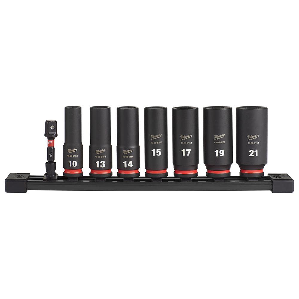 Milwaukee Impact Socket 3/8″ Drive Metric Deep 6 Point 8pc - Ascmtools