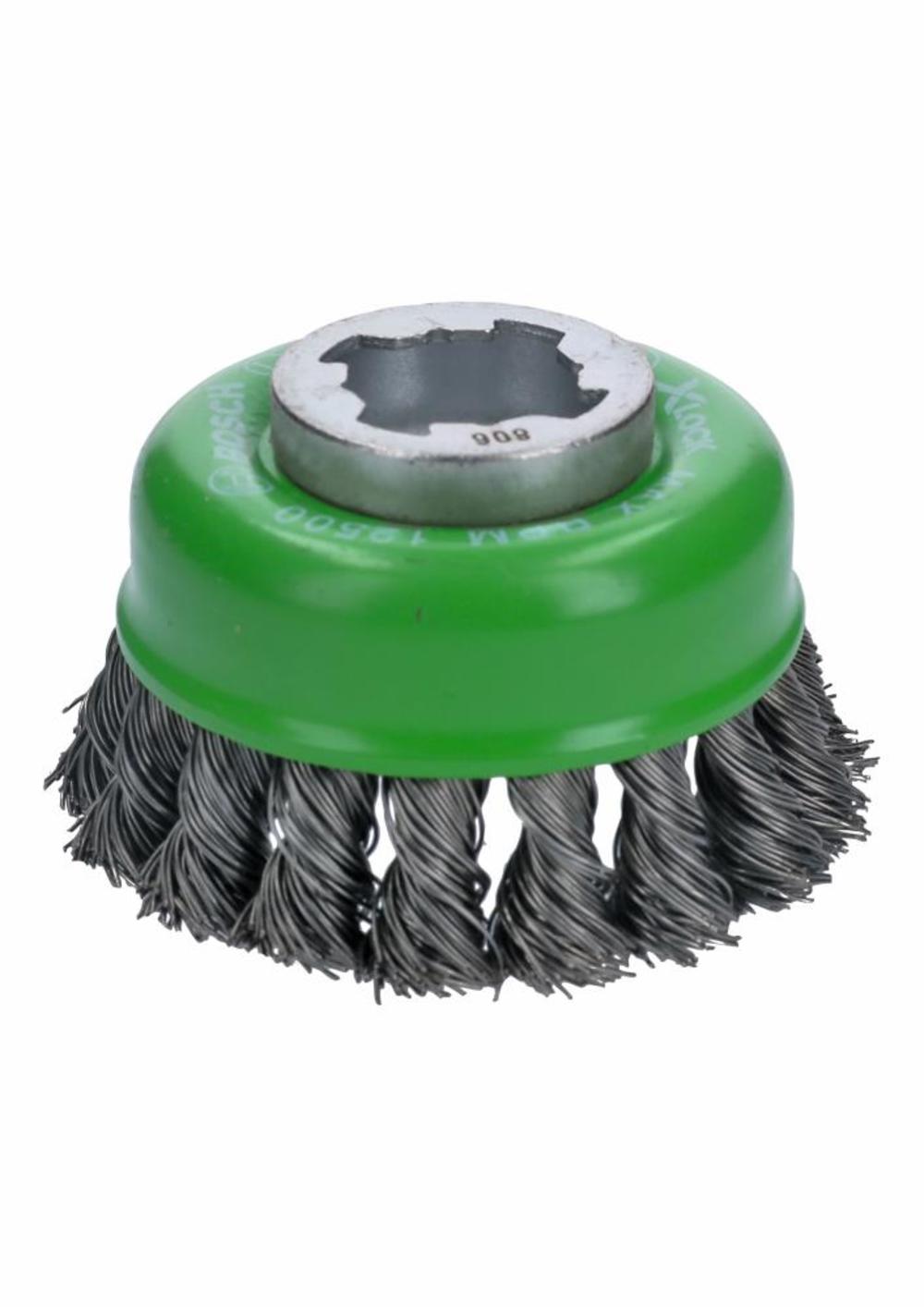 Bosch 3 In. Wheel Dia. X-LOCK Arbor Stainless Steel Knotted Wire Single Row Cup Brush - Ascmtools