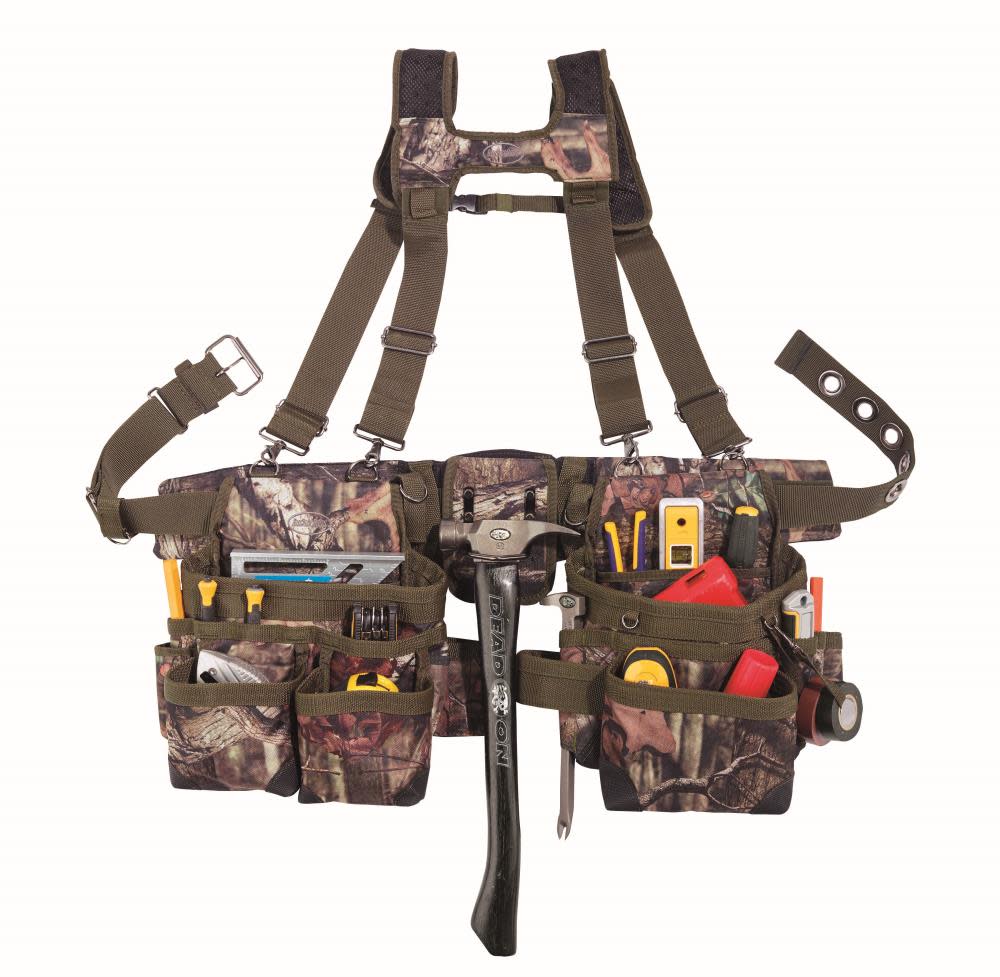 Bucket Boss Camo Tool Belt with Suspenders - Ascmtools