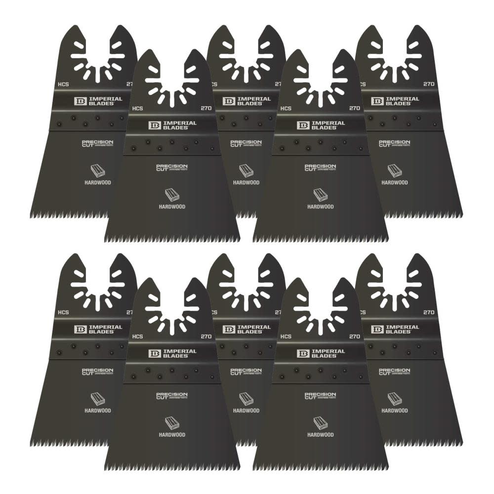Imperial Blades IBOA270-10 One Fit 2-1/2″ Japanese Tooth Hardwood Blade 10PC - Ascmtools