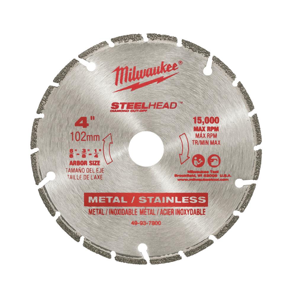 Milwaukee 4 in. STEELHEAD Diamond Cut-Off Blade - Ascmtools