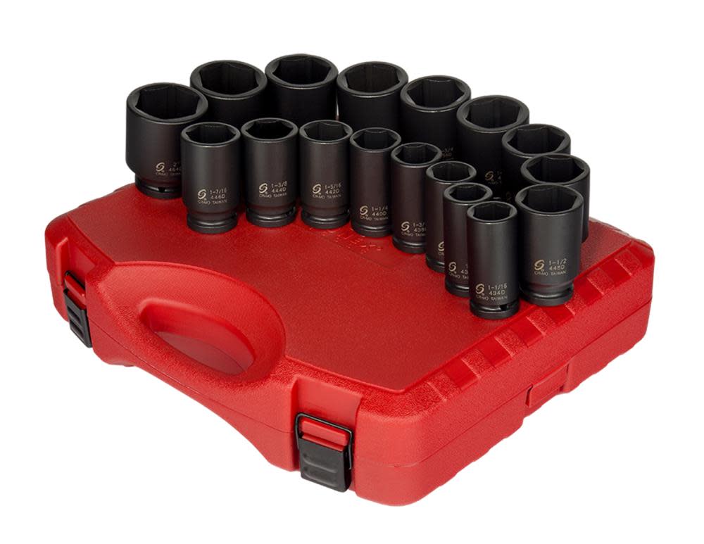 Sunex 3/4 In. Drive Deep SAE Impact Socket Set 17 pc. - Ascmtools