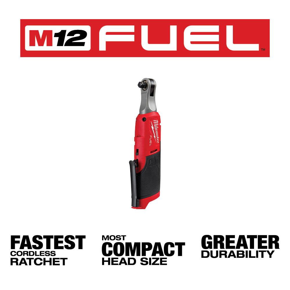 Milwaukee M12 FUEL 3/8″ High Speed Ratchet Bare Tool - Ascmtools