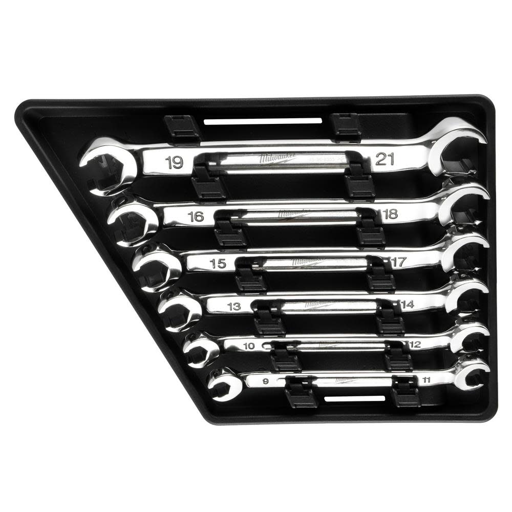 Milwaukee Wrench Set Double End Flare Nut Metric 6pc - Ascmtools
