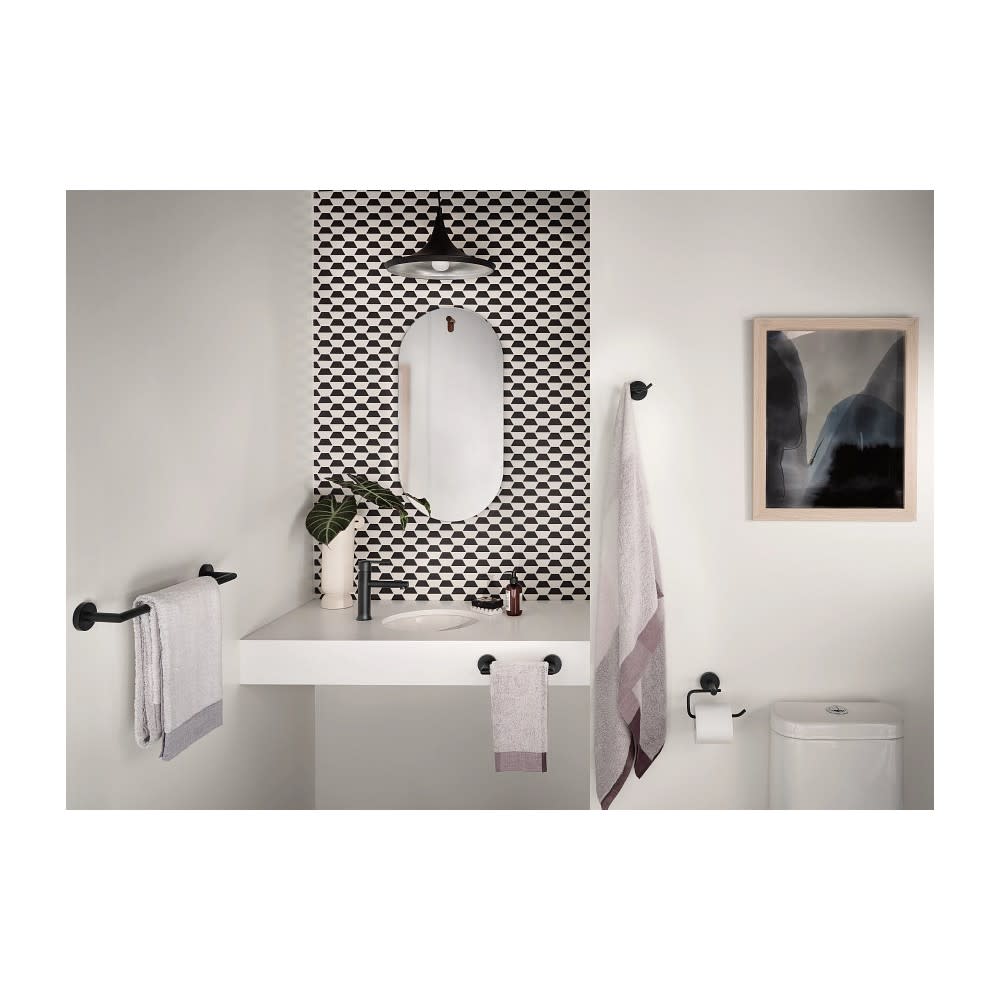 Moen Arlys Paper Holder Matte Black Zinc 6.3″ - Ascmtools