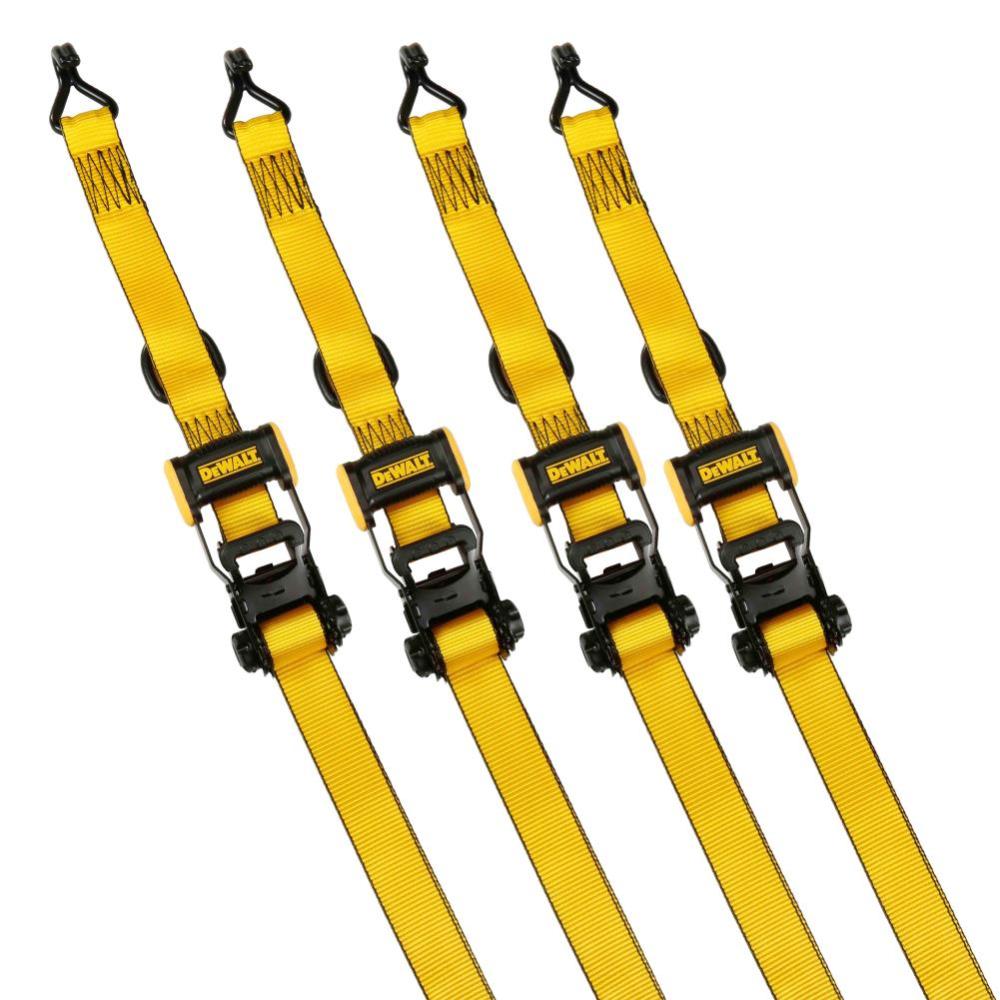 DEWALT Ratchet Tie Down Straps 3300 LB Break Strength 1.5″ x 16′ 4pk - Ascmtools