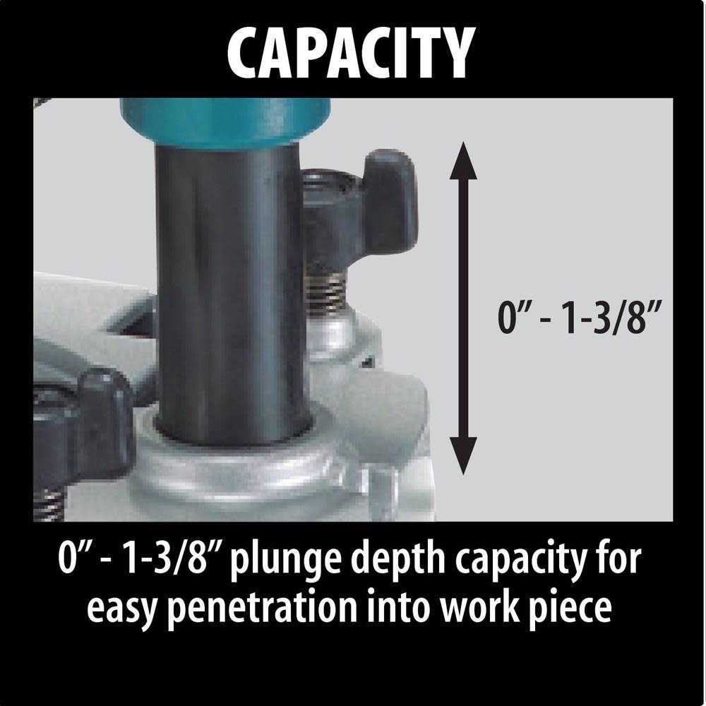 Makita 1-1/4 HP Plunge Router - Ascmtools