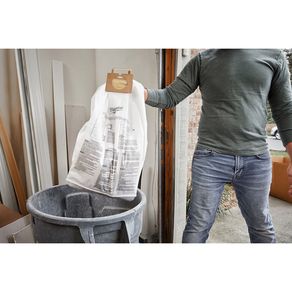 Milwaukee Fleece Dust Bags 9 Gallon 5pk - Ascmtools