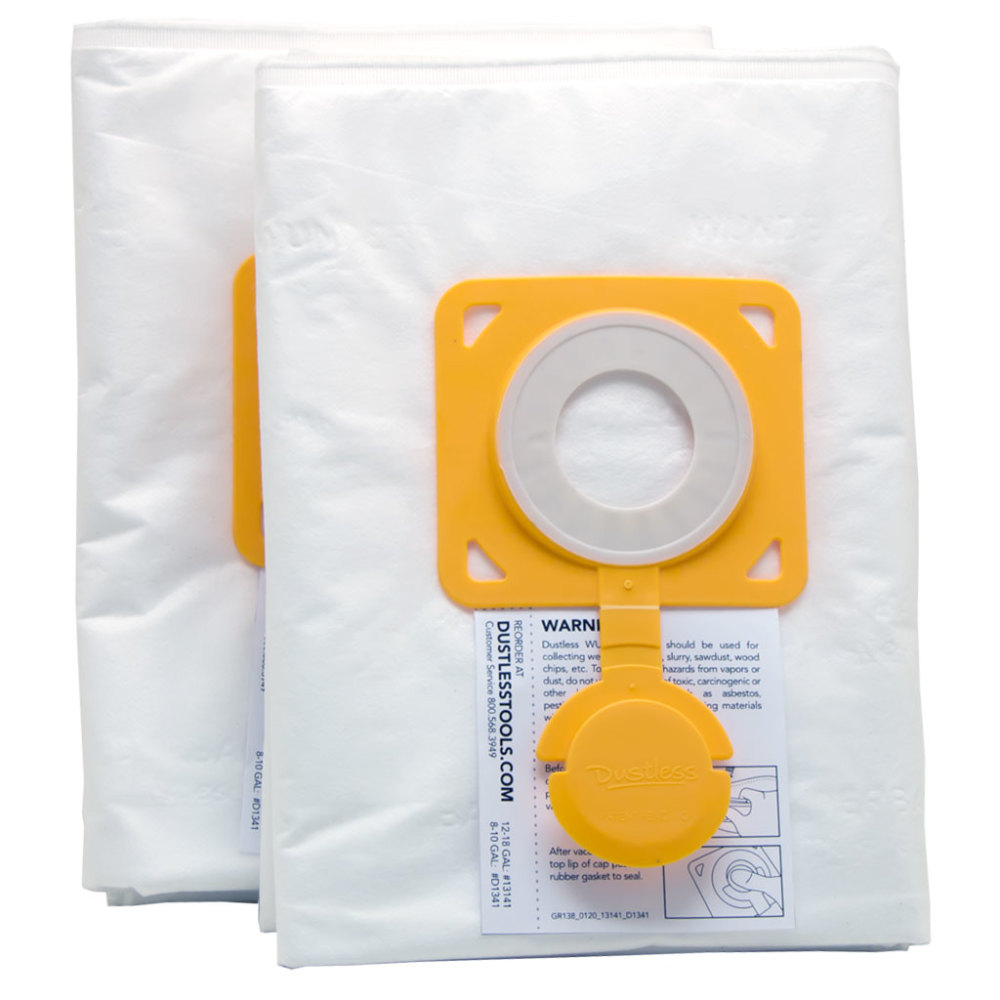 Dustless Technologies 8 – 10 Gal Micro-Pre Filter Dust Collector Bag – 2/Pack - Ascmtools