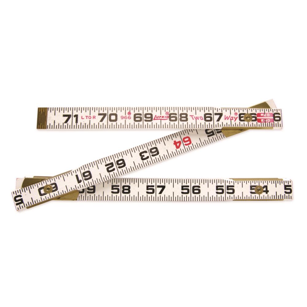Crescent Lufkin Folding Wood Rule Two-Way 6 Ft. Red End - Ascmtools