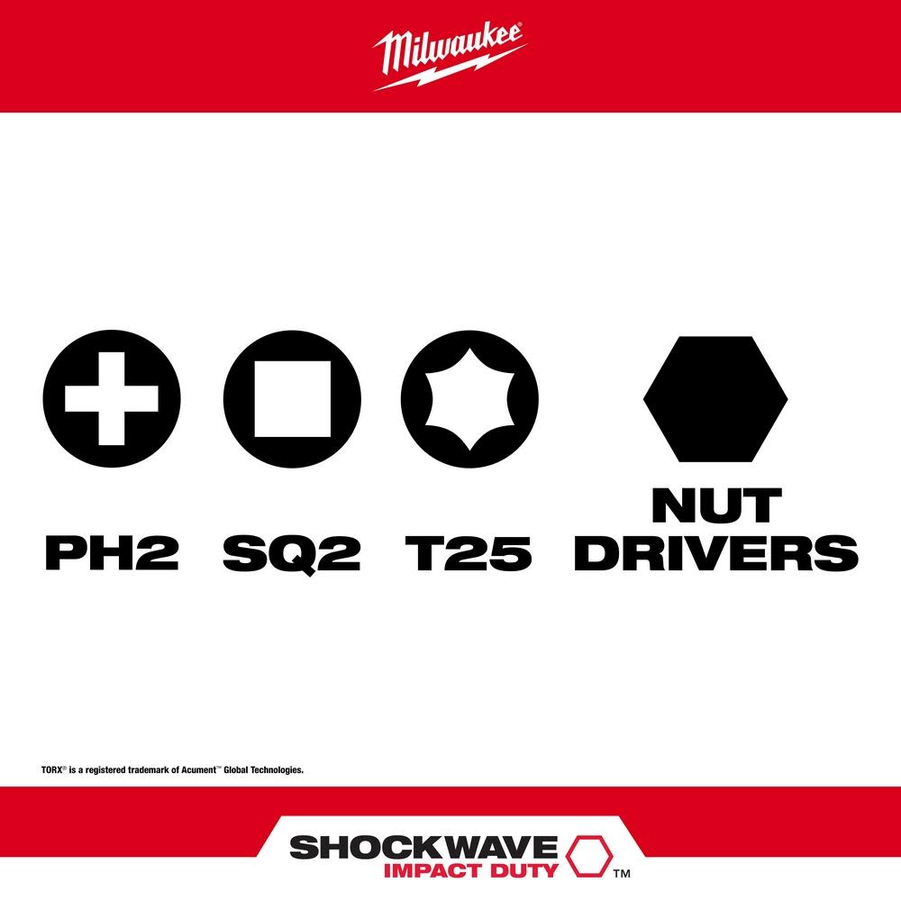 Milwaukee SHOCKWAVE 10-Piece Impact Driver Guide Bit Set - Ascmtools