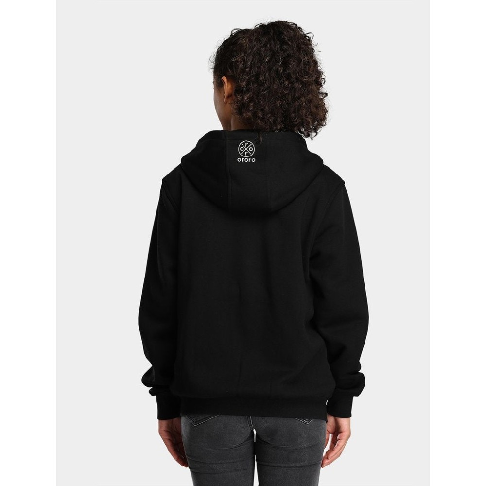 ORORO Unisex Black Heated Fleece Hoodie Kit Small - Ascmtools