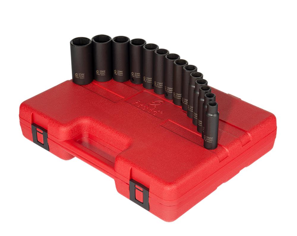 Sunex 1/2 In. Drive Metric Deep Impact Socket Set 14 pc. - Ascmtools