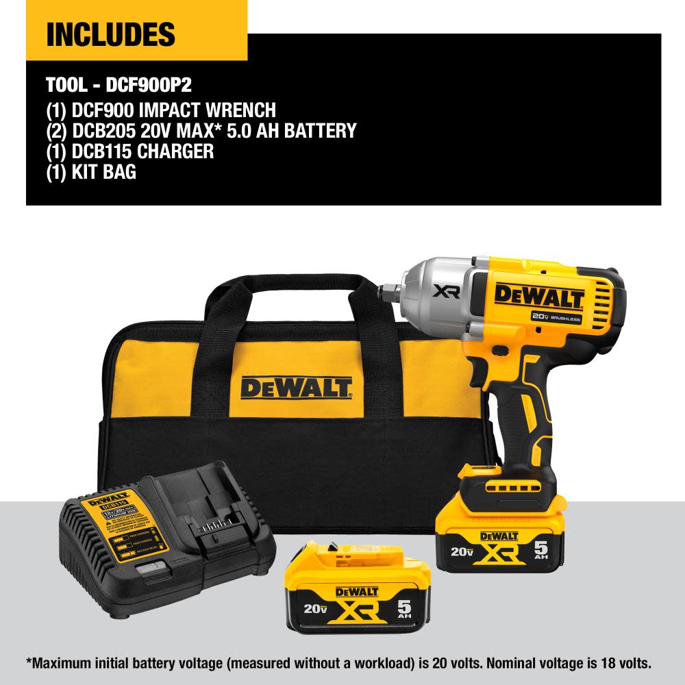 DEWALT 20V MAX XR 1/2″ High Torque Impact Wrench Kit - Ascmtools
