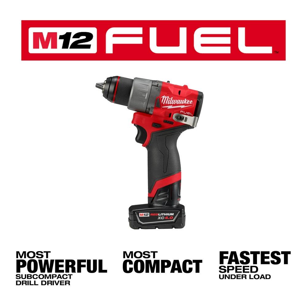 Milwaukee M12 FUEL 1/2″ Drill/Driver Kit - Ascmtools