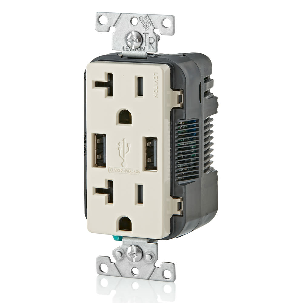 Leviton 20A 125V Light Almond Combination Duplex Receptacle/Outlet - Ascmtools
