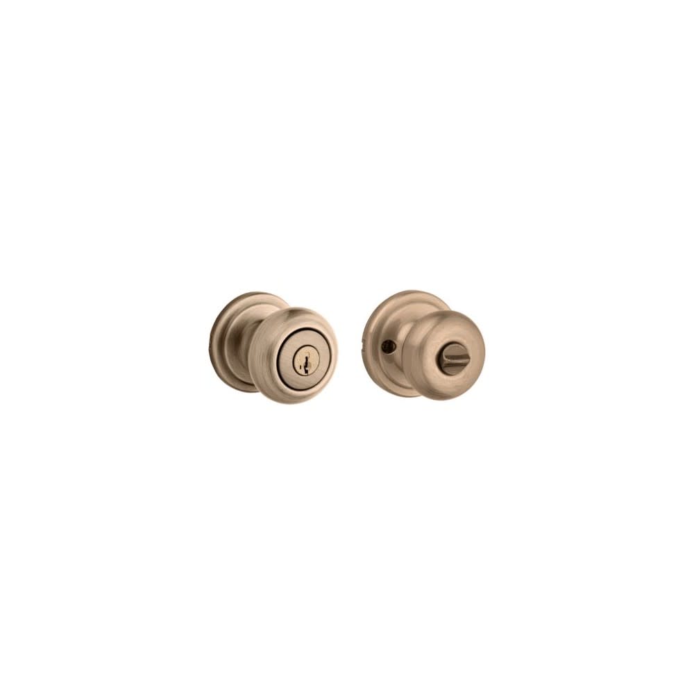 Kwikset Antique Brass Signature Series Keyed Entry Juno Door Knob - Ascmtools