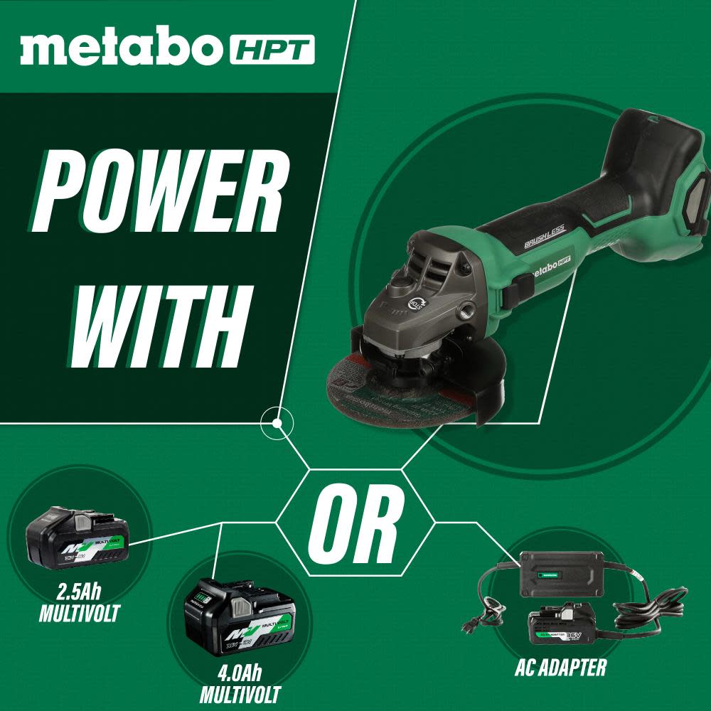 Metabo HPT MultiV 36V 4 1/2″ Grinder Slide Switch Bare Tool - Ascmtools