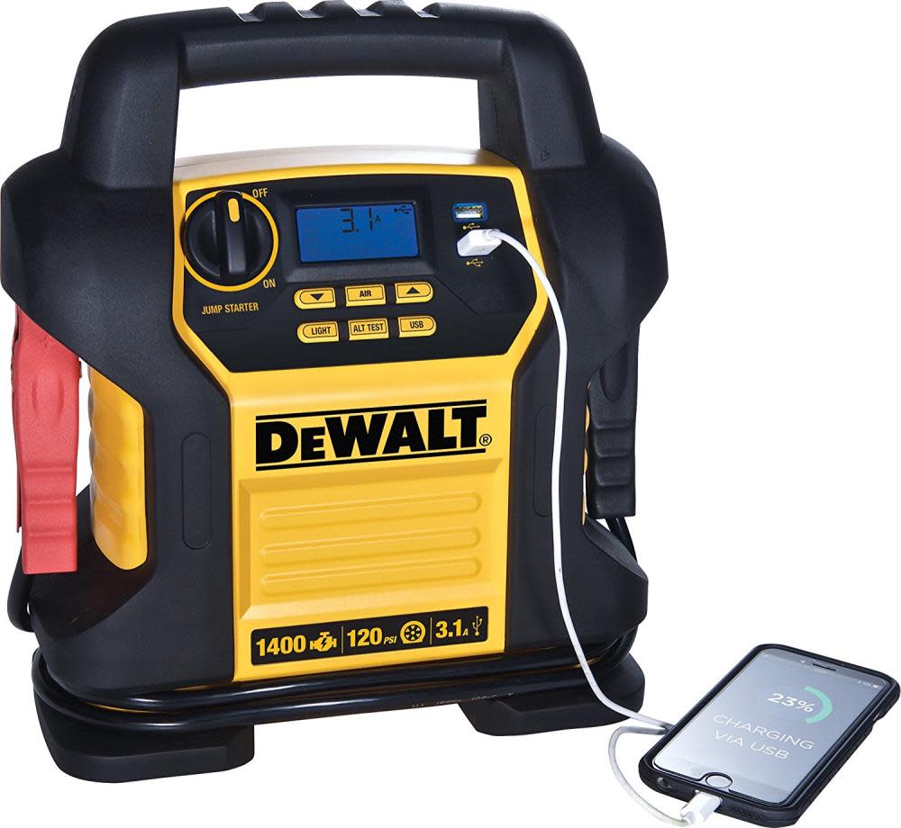 DEWALT 1400 Peak Amp Jump Starter with Digital Compressor - Ascmtools